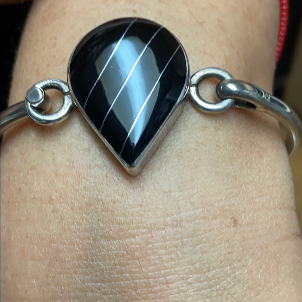 Ónix and silver 925 bangle